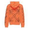 Off-White Men’ s Abstract Arrows Slim Arrow Washed Distress Geometry Embroidered Orange