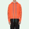 Off-White Men’ s Abstract Arrows Slim Arrow Washed Distress Geometry Embroidered Orange