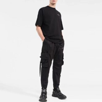 Off-White Men’ s Alphabet Character Printing Casual Straight Short Sleeve White T-Shirt