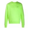 Off-White Men’ s Alphabet logo Pattern Long Sleeves Loose Fit Green