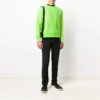 Off-White Men’ s Alphabet logo Pattern Long Sleeves Loose Fit Green
