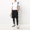 Off-White Men’ s Alphabet Pattern Casual Long Pants/Trousers Slim Fit Black