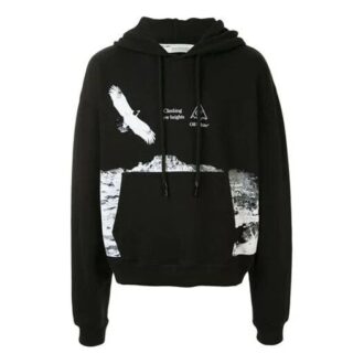 Off-White Men’ s Animal Pattern Printing Loose Fit Black