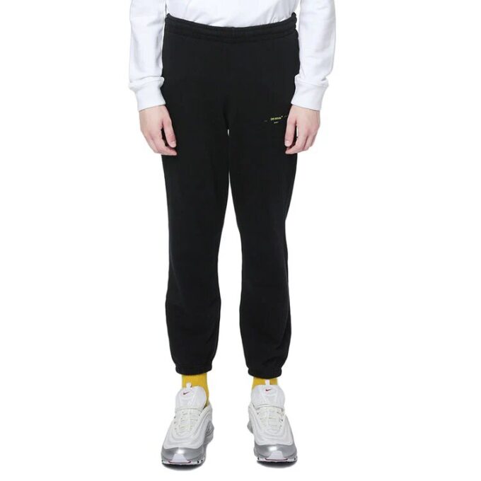 Off-White Men’ s Arrow Pattern Bundle Feet Sports Pants/Trousers/Joggers Black
