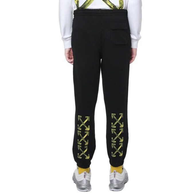 Off-White Men’ s Arrow Pattern Bundle Feet Sports Pants/Trousers/Joggers Black