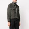 Off-White Men’ s Arrow Pattern Denim Jacket Gray
