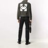 Off-White Men’ s Arrow Pattern Denim Jacket Gray