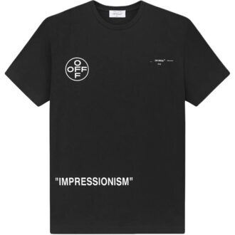 Off-White Men’ s Arrow Pattern Short Sleeve Loose Fit Black T-Shirt