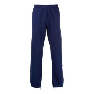 Off-White Men’ s Arrow Pattern Solid Color Bundle Feet Sports Pants/Trousers/Joggers Blue