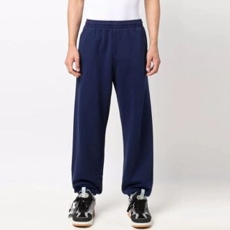 Off-White Men’ s Arrow Pattern Solid Color Sports Pants/Trousers/Joggers Loose Fit Navy Blue