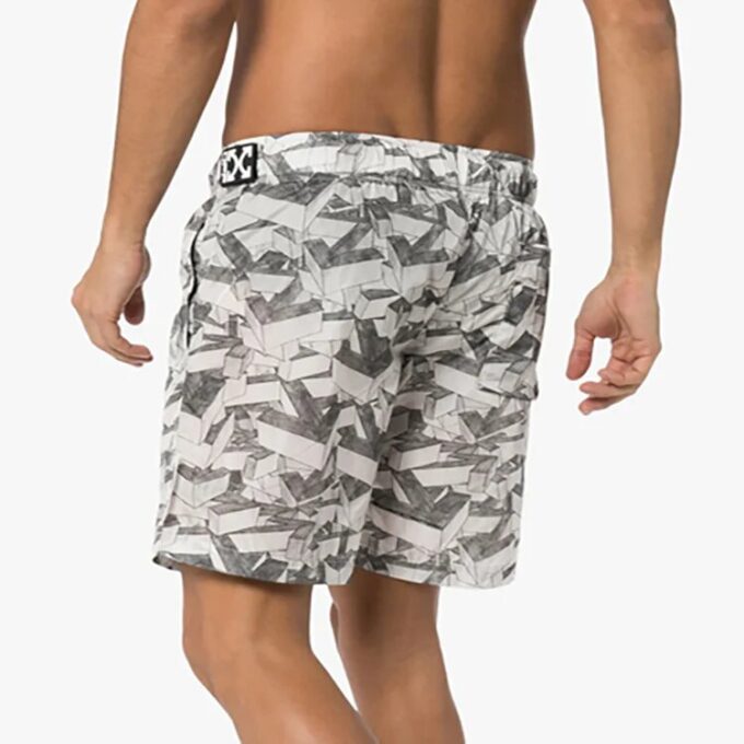 Off-White Men’ s Arrow Pattern Swim Shorts Gray