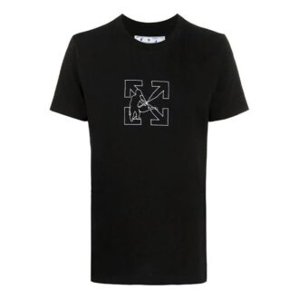 Off-White Men’ s Arrow Printing Black T-Shirt