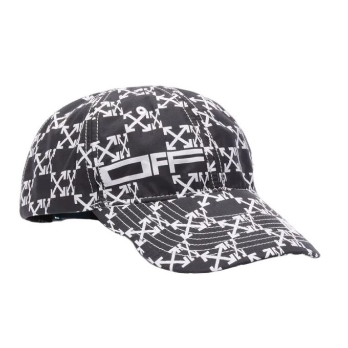 Off-White Men’ s Arrow Printing Black / White Cap