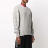 Off-White Men’ s Arrows Round Neck Pullover Long Sleeves Wool Sweater Loose Fit Gray