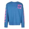 Off-White Men’ s Back Abstract Pattern Knit Round Neck Blue