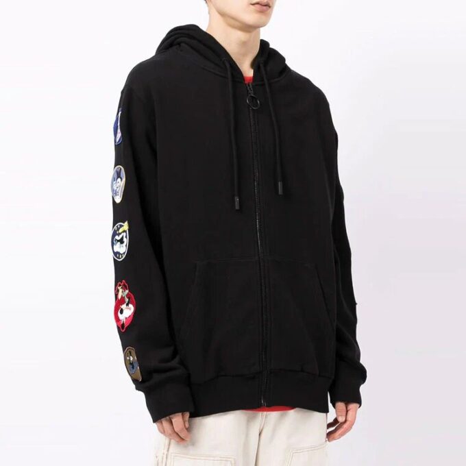 Off-White Men’ s Back Arrow Zipper Black