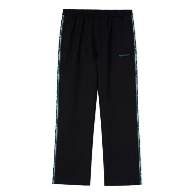 Off-White Men’ s Bright Logo Straps Sports Pants/Trousers/Joggers Version Black