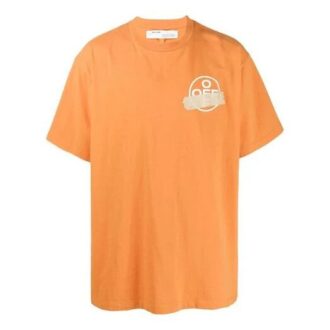 Off-White Men’ s Bronzing Arrow Rubber Strap Patch Short Sleeve T-Shirt
