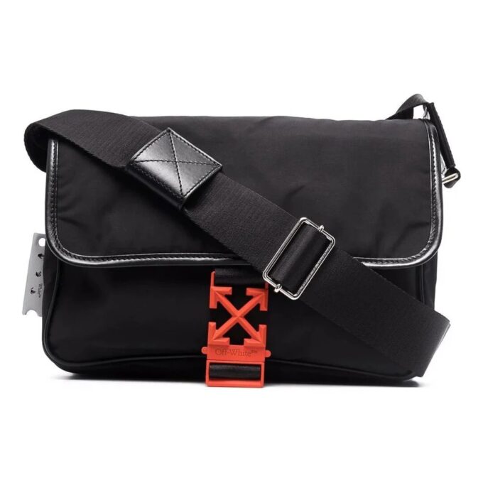 Off-White Men’ s Buckle Shoulder Bag Messenger Bag Black