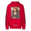 Off-White Men’ s C/O Virgil Abloh Painting Mona Lisa Jacket Loose Fit Red
