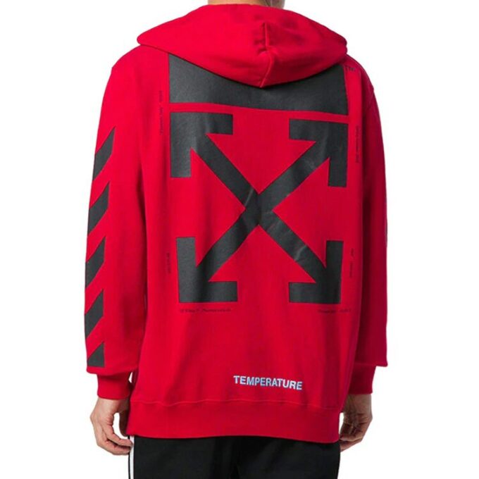 Off-White Men’ s C/O Virgil Abloh Painting Mona Lisa Jacket Loose Fit Red