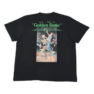 Off-White Men’ s C/O VIRGIL ABLOH Skeleton Painting Short Sleeve Loose Fit Black T-Shirt
