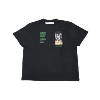 Off-White Men’ s C/O VIRGIL ABLOH Skeleton Painting Short Sleeve Loose Fit Black T-Shirt