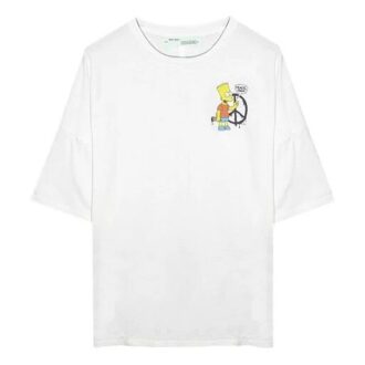 Off-White Men’ s C/O VIRGILABLOH Simpson Arrow Short Sleeve White T-Shirt