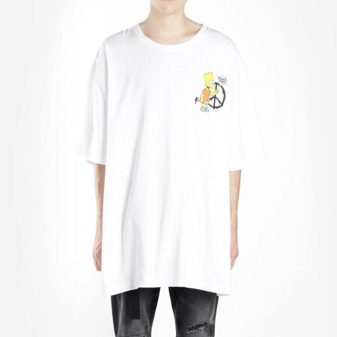Off-White Men’ s C/O VIRGILABLOH Simpson Arrow Short Sleeve White T-Shirt