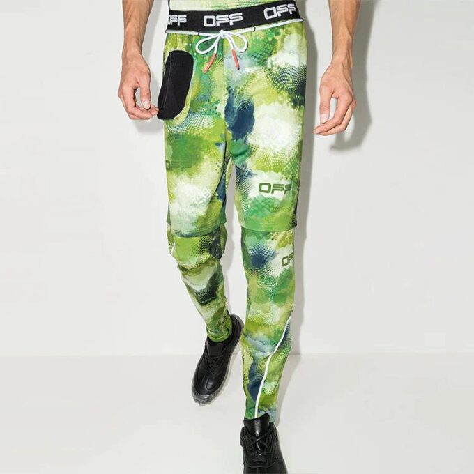 Off-White Men’ s Camouflage Printing Casual Long Pants/Trousers Green