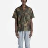 Off-White Men’ s Camouflage Printing Short Sleeve Green Shirt