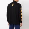 Off-White Men’ s Caravaggio Painting Pattern Stripe Long Sleeves Loose Fit Black