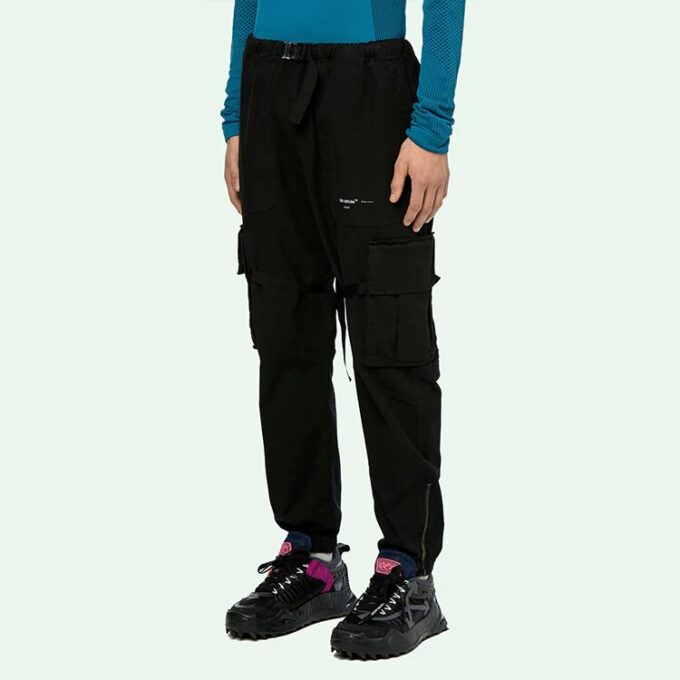 Off-White Men’ s Cargo Black Long Pants/Trousers