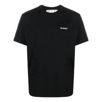Off-White Men’ s Chain Arrow Logo Printing Short Sleeve Casual Version Black T-Shirt