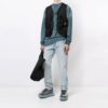 Off-White Men’ s Chest Pattern Logo Printing Long Sleeves Haze Blue