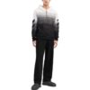 Off-White Men’ s Colorblock Drawstring Zipper Knit Jacket Black