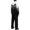 Off-White Men’ s Colorblock Drawstring Zipper Knit Jacket Black