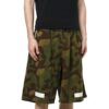 Off-White Men’ s Cotton Camouflage Shorts Military Green