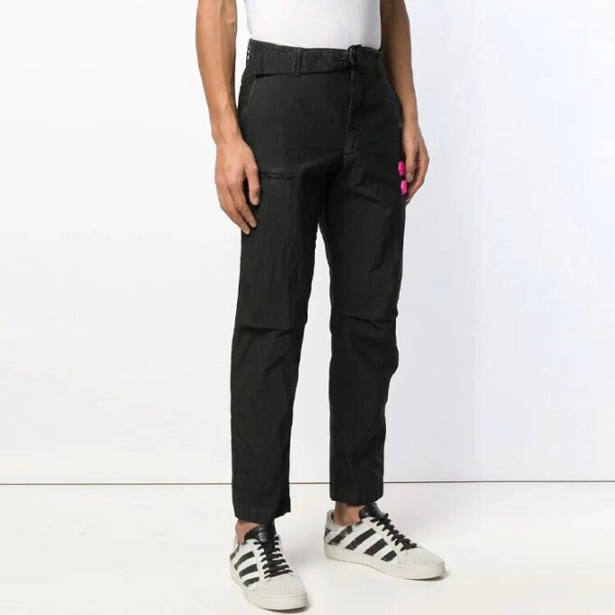 Off-White Men’ s D Waist Casual Long Pants/Trousers Slim Fit Black