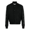Off-White Men’ s Diagonal Stripes Long Sleeves Jacket Loose Fit Black
