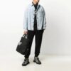 Off-White Men’ s Elastic Waistband Solid Color Casual Long Pants/Trousers Black
