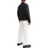Off-White Men’ s Embroidered Pattern Zipper Black Jacket