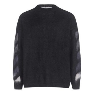 Off-White Men’ s Fleece Round Neck Knit Black