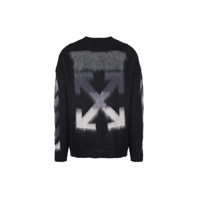 Off-White Men’ s Fleece Round Neck Knit Black
