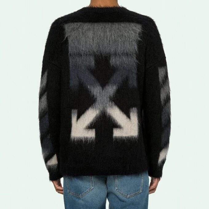 Off-White Men’ s Fleece Round Neck Knit Black