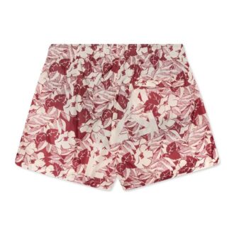Off-White Men’ s Flowers Printing Red Shorts