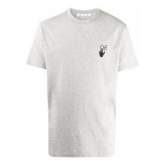 Off-White Men’ s FW21 Arrow Logo Cotton Short Sleeve Gray T-Shirt