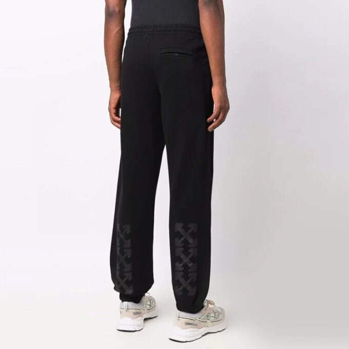 Off-White Men’ s FW21 Arrow Logo Pattern Sports Pants/Trousers/Joggers Black