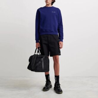 Off-White Men’ s FW21 Arrow Logo Round Neck Pullover Blue