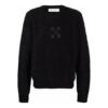 Off-White Men’ s FW21 Arrow Pattern Long Sleeves Round Neck Wool Sweater Black